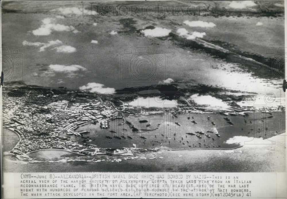 1941 Press Photo British Naval Base Bombed by Nazis - Historic Images