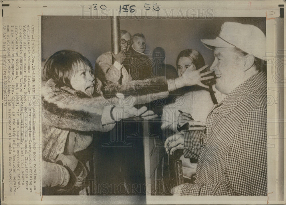 1972 Press Photo Comedian Bob Hope - Historic Images