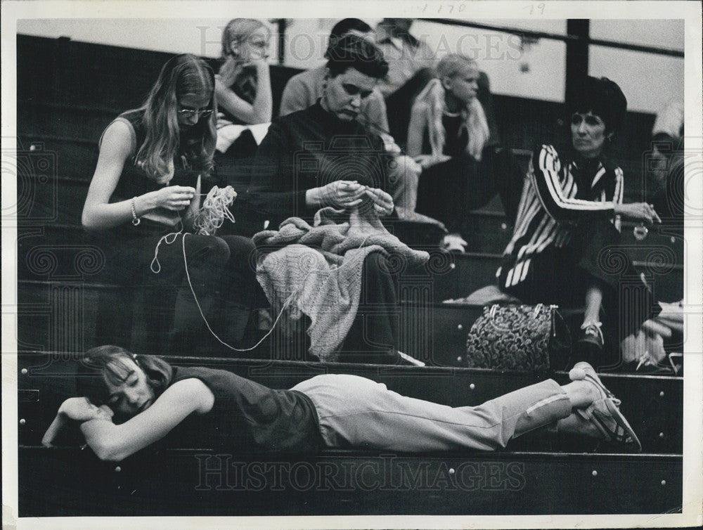 1972 Press Photo Wendy Koenig Track &amp; Field Meet Bleachers - Historic Images