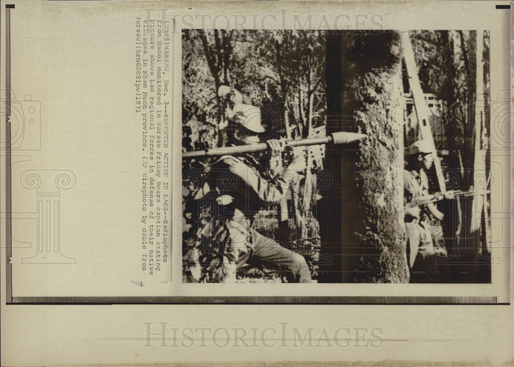 1971 Press Photo Lao Regional Forces in Defense of Native Villages in Kham Muon - Historic Images