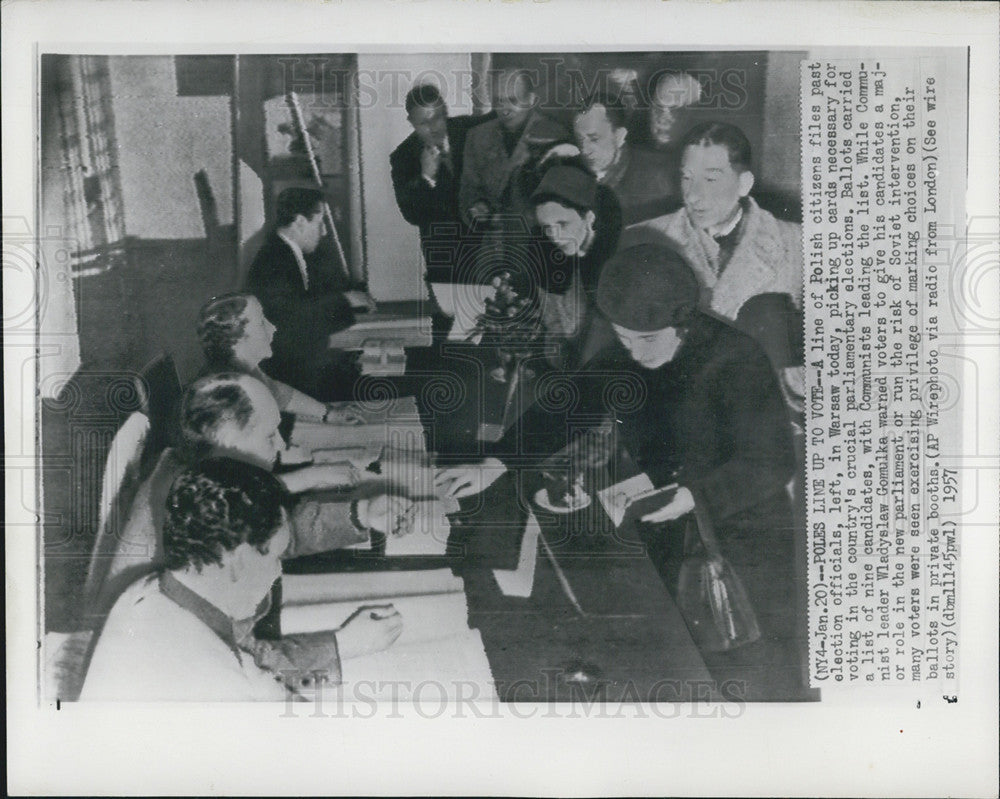 1957 Press Photo Elections in Poland - Historic Images