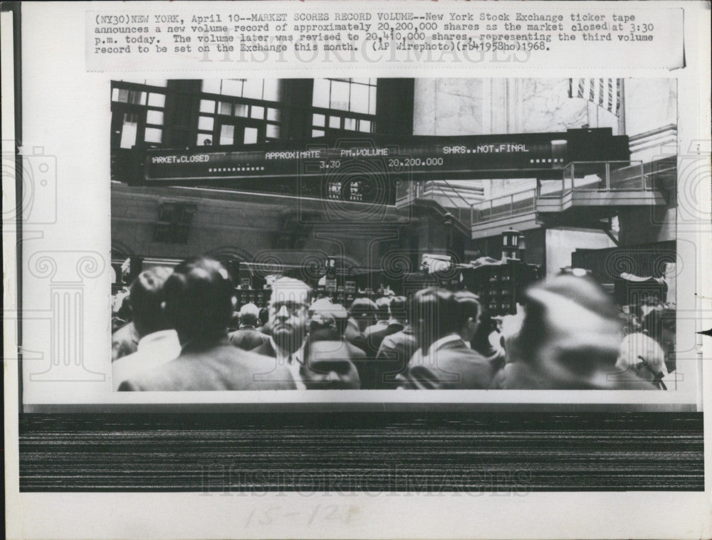 1968 Press Photo New York Stock exchange. - Historic Images