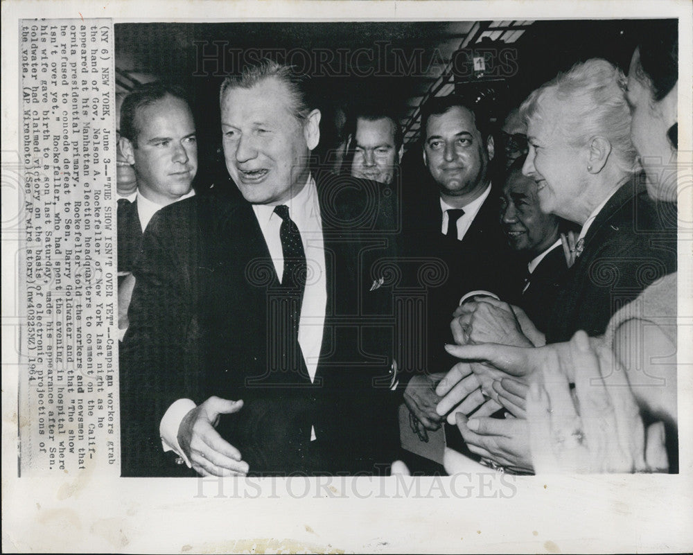 1964 Press Photo Gov Nelson Rockefeller, Manhattan - Historic Images