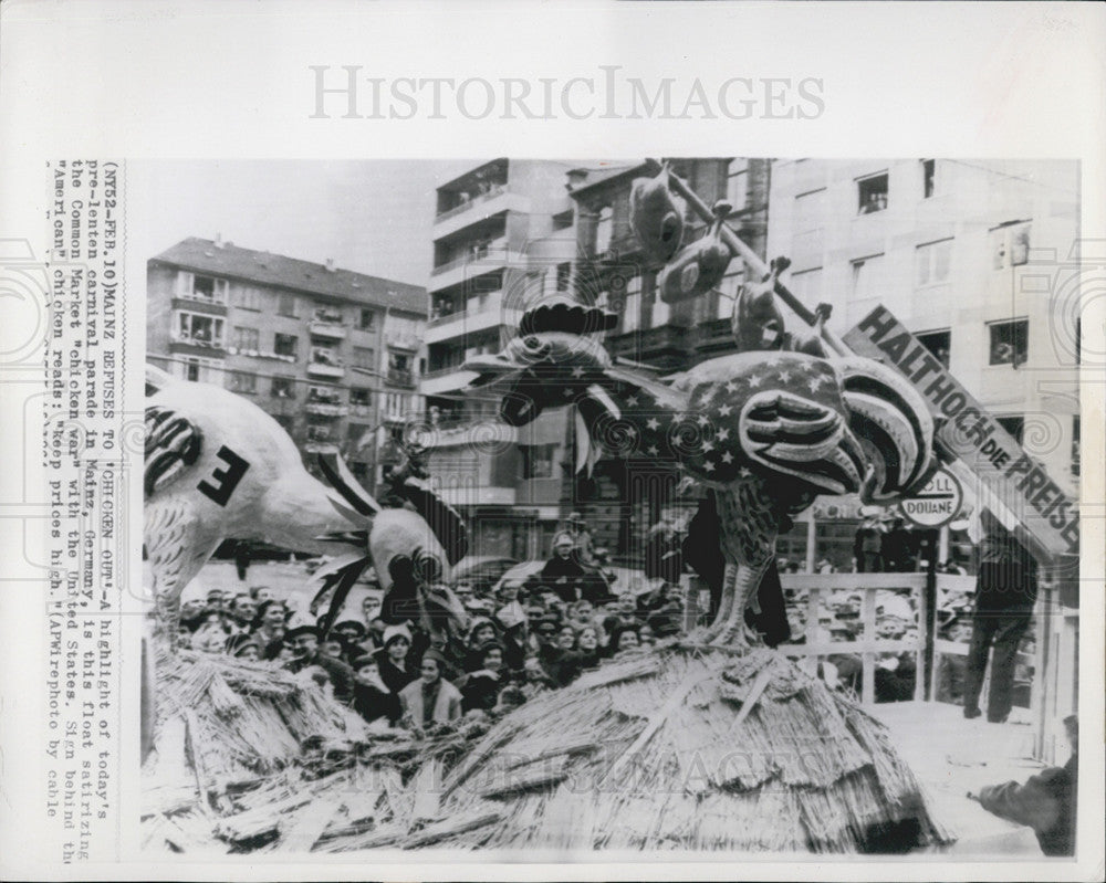 1964 Press Photo Pre Lenten carnival in Mainz Germany - Historic Images