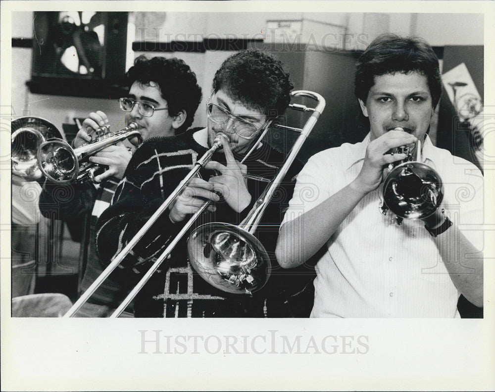 1986 Press Photo Harry Klinkhamer George H. Morrus Juan Diaz Band Members - Historic Images