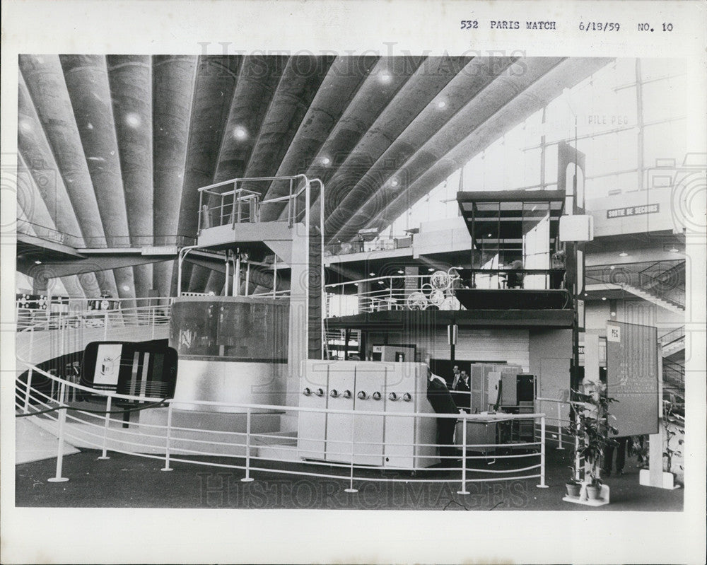 1959 Press Photo World&#39;s newest atomic reactor the French PEG , display in Paris - Historic Images