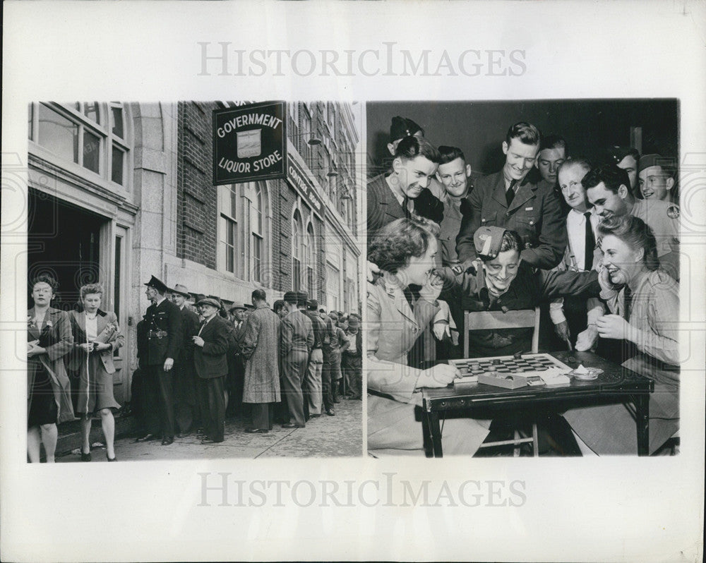 1943 Press Photo Edmont Alberta Canada Liquor Store Recreational Centers - Historic Images