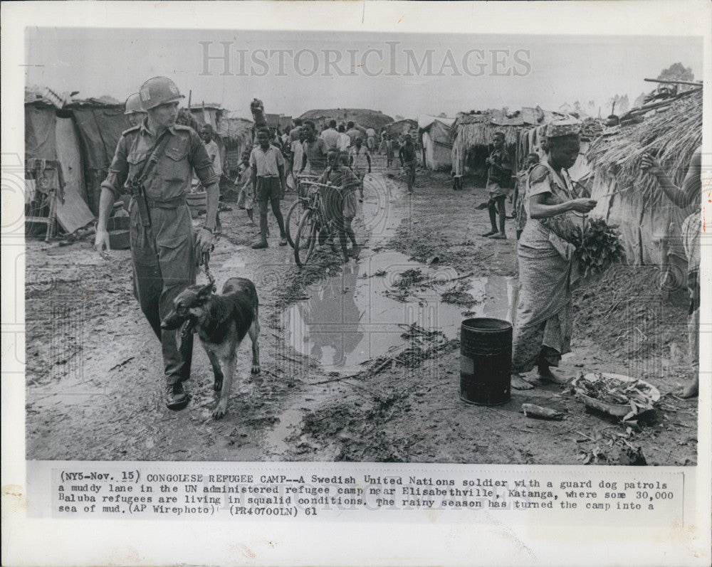 1961 Press Photo Congolese Refugee Camp - Historic Images