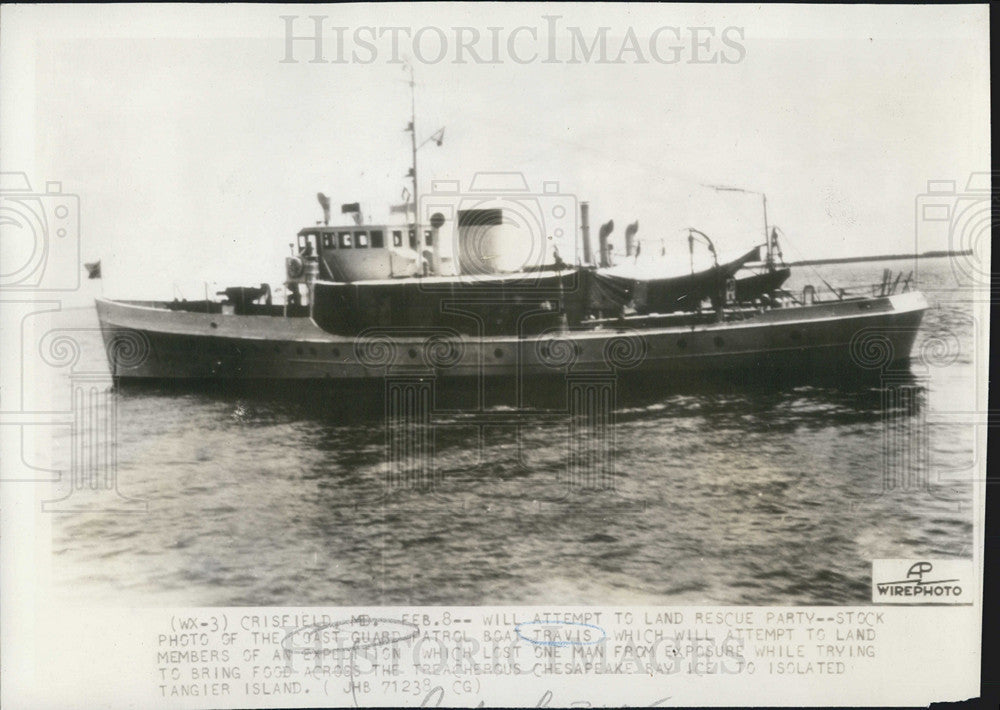 1936 Press Photo Coast Guard patrol boat Travis Rescue Party Attempt - Historic Images