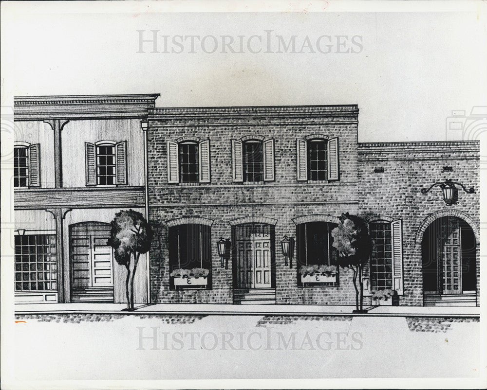Press Photo Sketch of 119 Whiting St after renewal project in Tampa - Historic Images