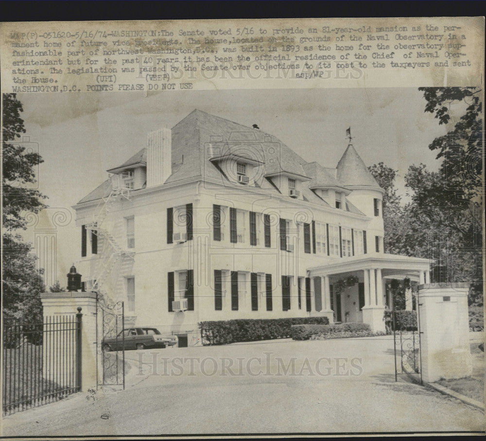 1974 Press Photo Senate Voted 81 year old Mansion Presidential - Historic Images