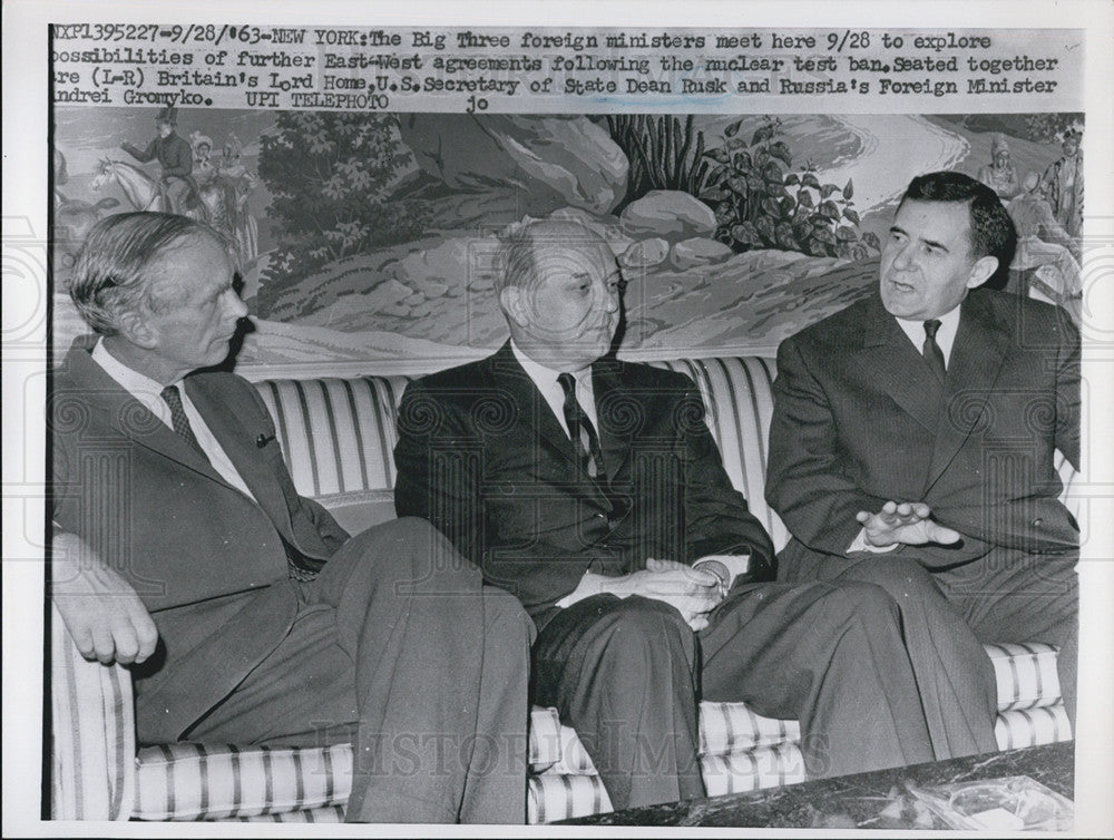 1963 Press Photo Britain,US &amp; Russian Foreign ministers meet - Historic Images