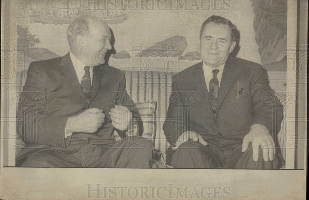 1967 Press Photo Sec of State Dean Rusk &amp; Soviet Andrei Gromyko - Historic Images