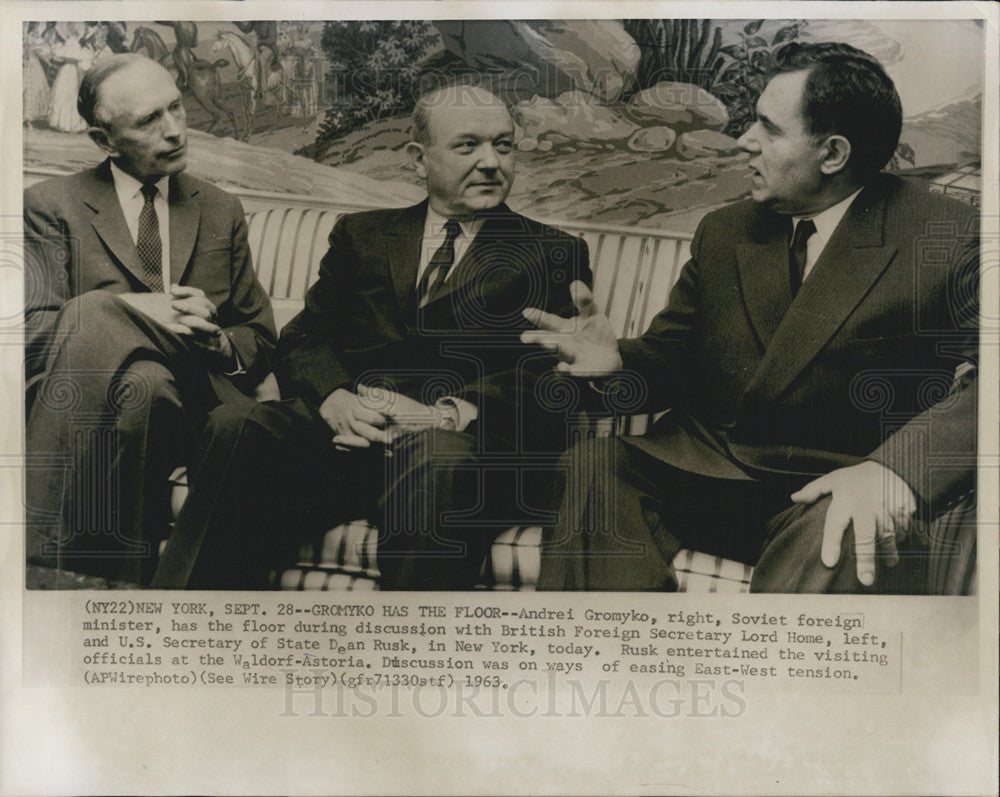 1969 Press Photo Andrei Gromyko foreign minister speak with British Foreign - Historic Images