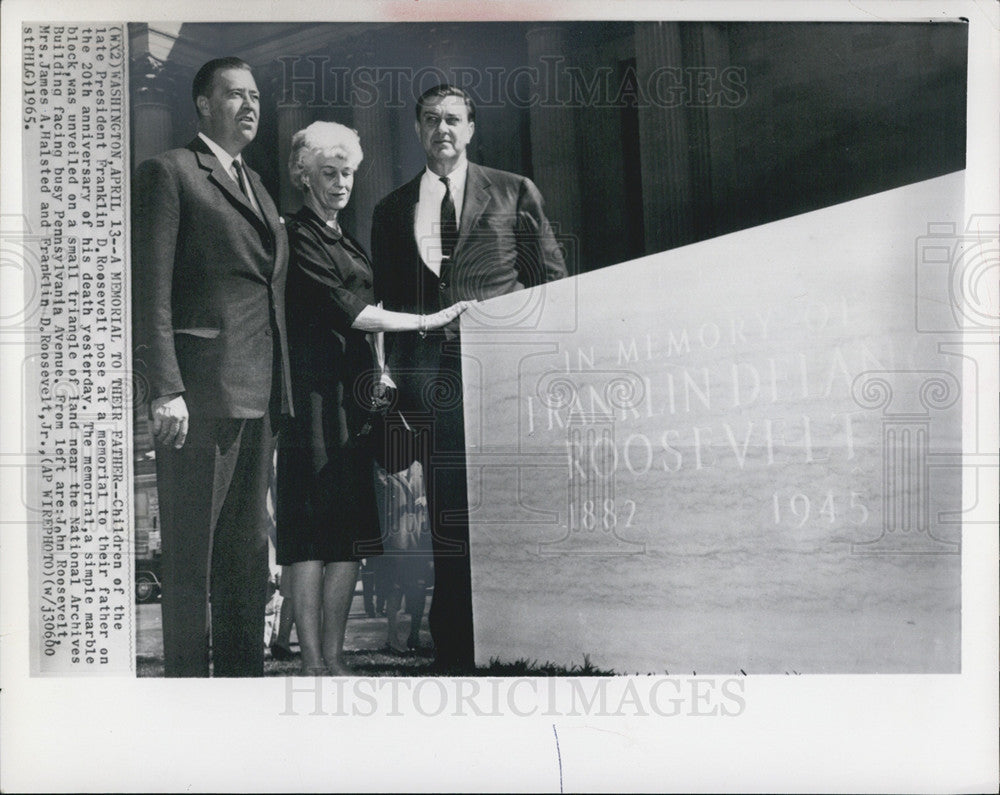 1965 Press Photo John Roosevelt, Mrs James Halsted, Franklin Roosevelt Jr - Historic Images