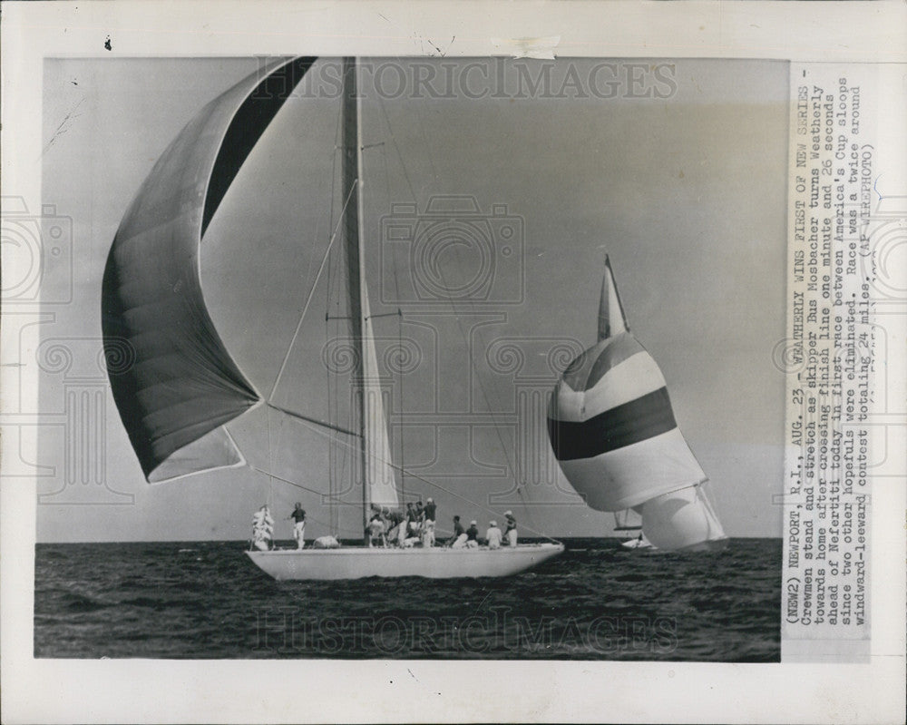 1962 Press Photo Yacht Race America&#39;s Cup Boats Newport Rhode Island Weatherly - Historic Images