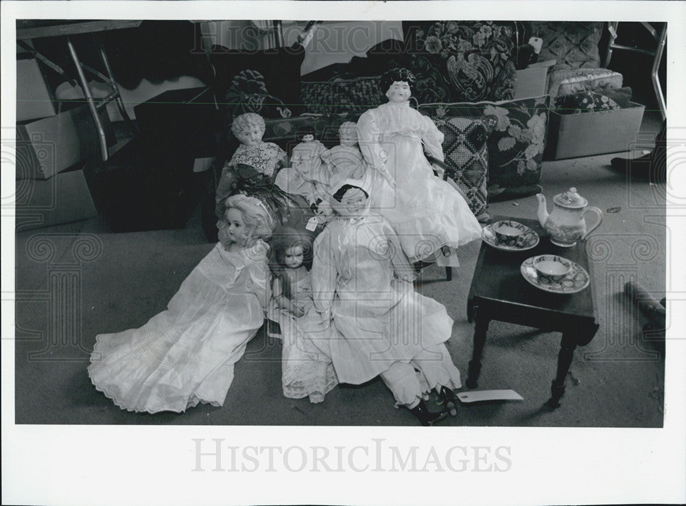 1993 Press Photo Antique Dolls Flower Residence - Historic Images