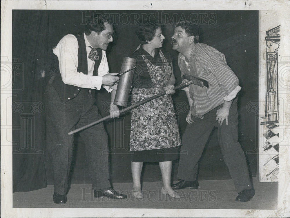 1958 Press Photo Comedy Skit, West Berlin, Germany - Historic Images