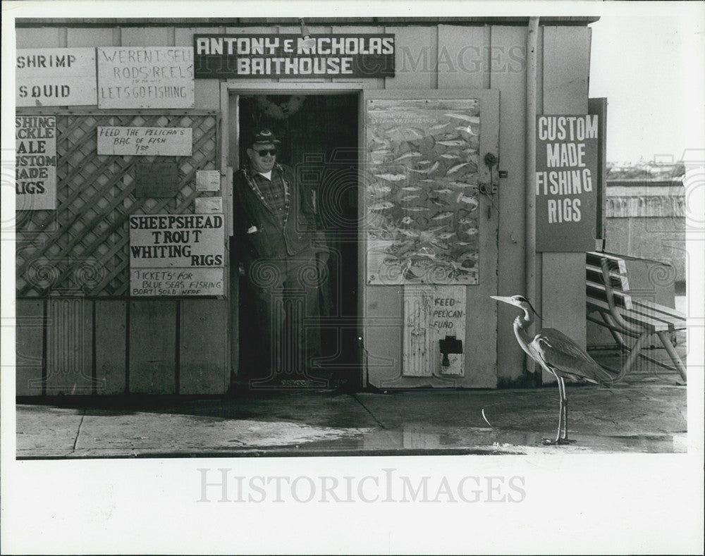 1985 Press Photo Faust Curto, Anthony Nicholas Baithouse, Municipal Pier - Historic Images