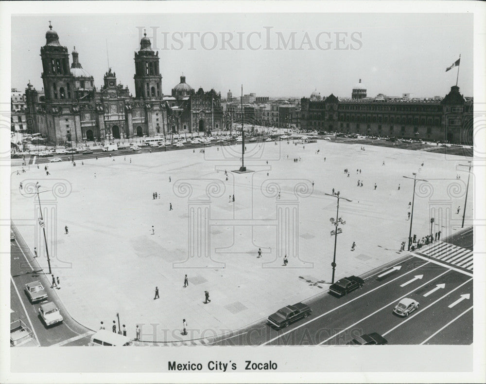 Press Photo Mexico City Zocalo Aerial - Historic Images