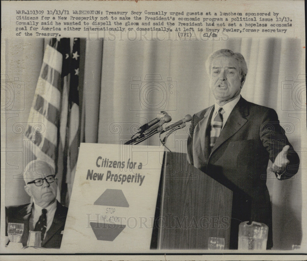 1971 Press Photo Treasury Secretary Connally - Historic Images