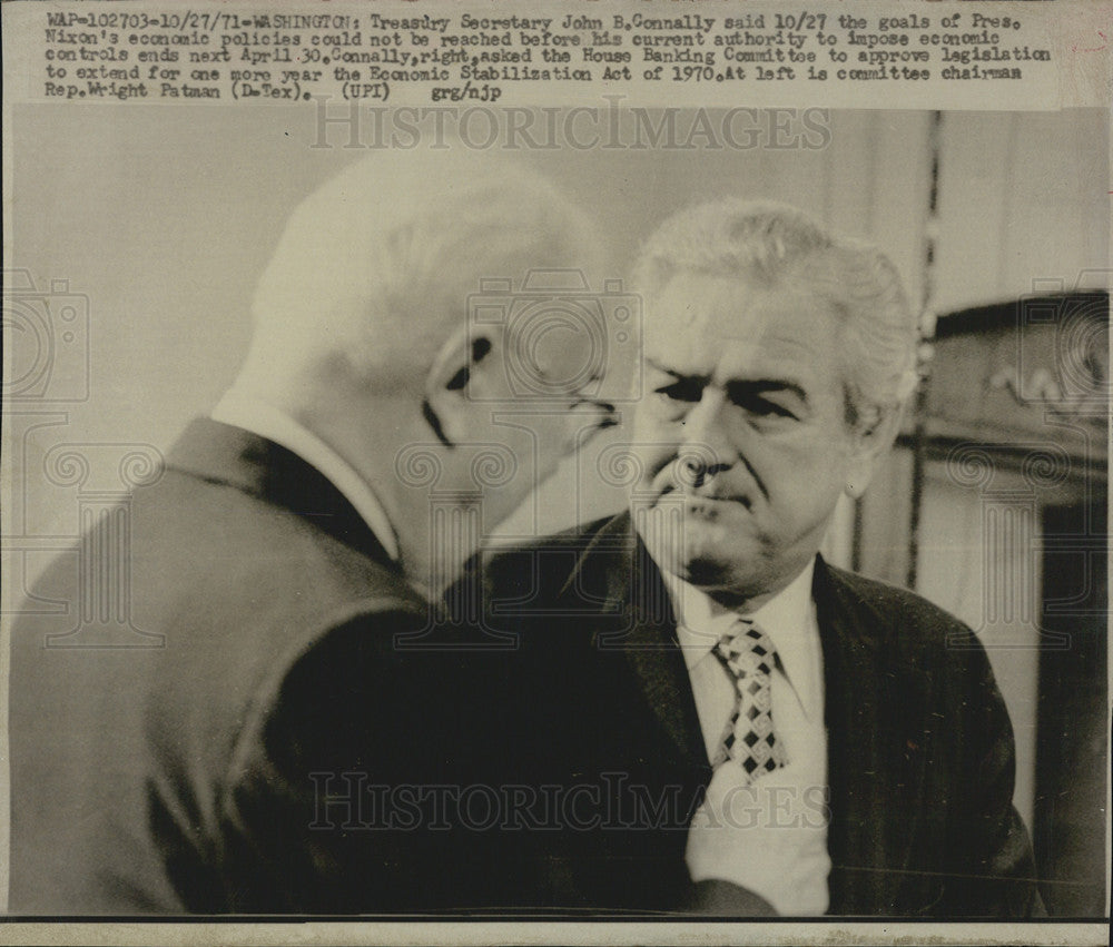 1971 Press Photo US Treasury Secretary John Connally - Historic Images