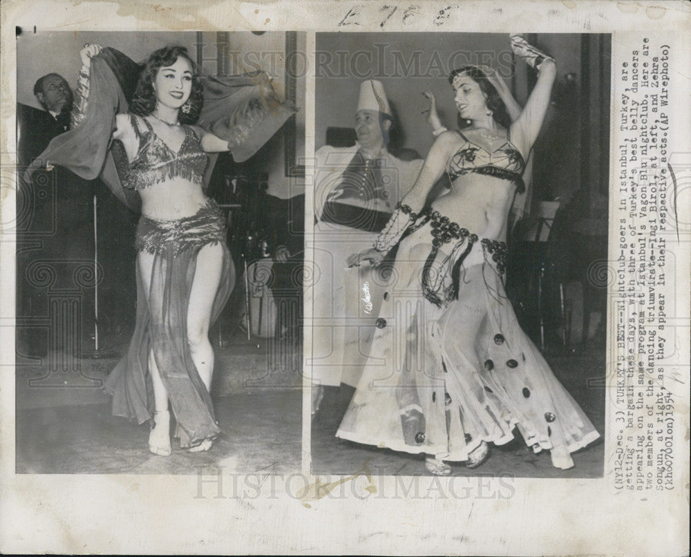 1954 Press Photo Dancing girls of Turkey - Historic Images