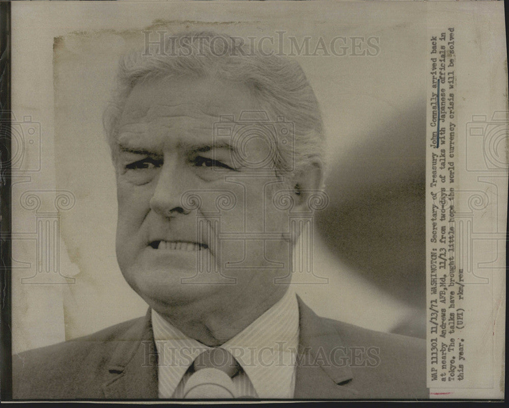 1971 Press Photo Secretary of Tresury John Connally - Historic Images