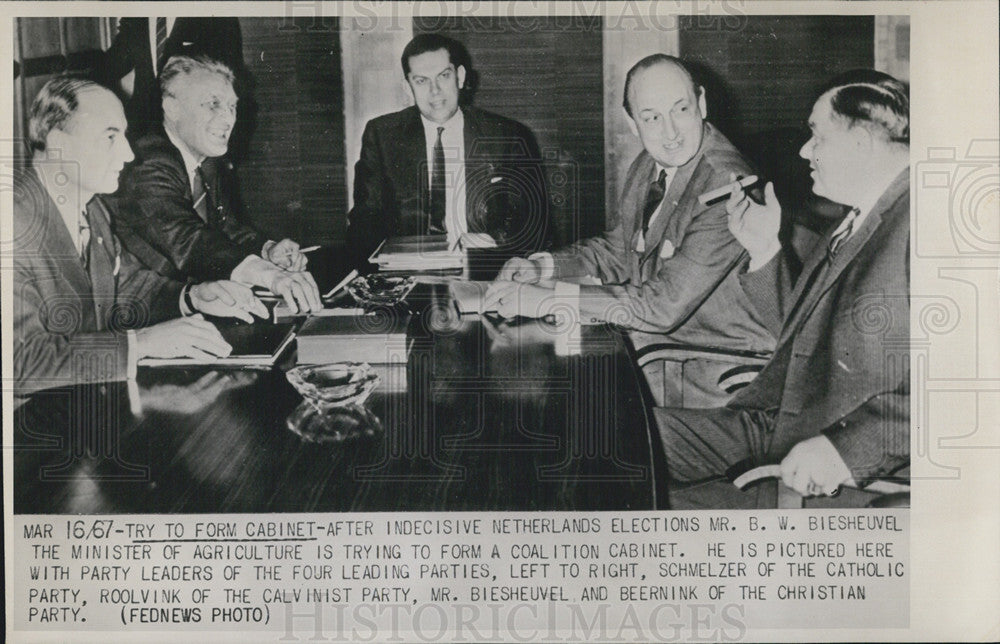 1967 Press Photo Netherlands coalition cabinet - Historic Images