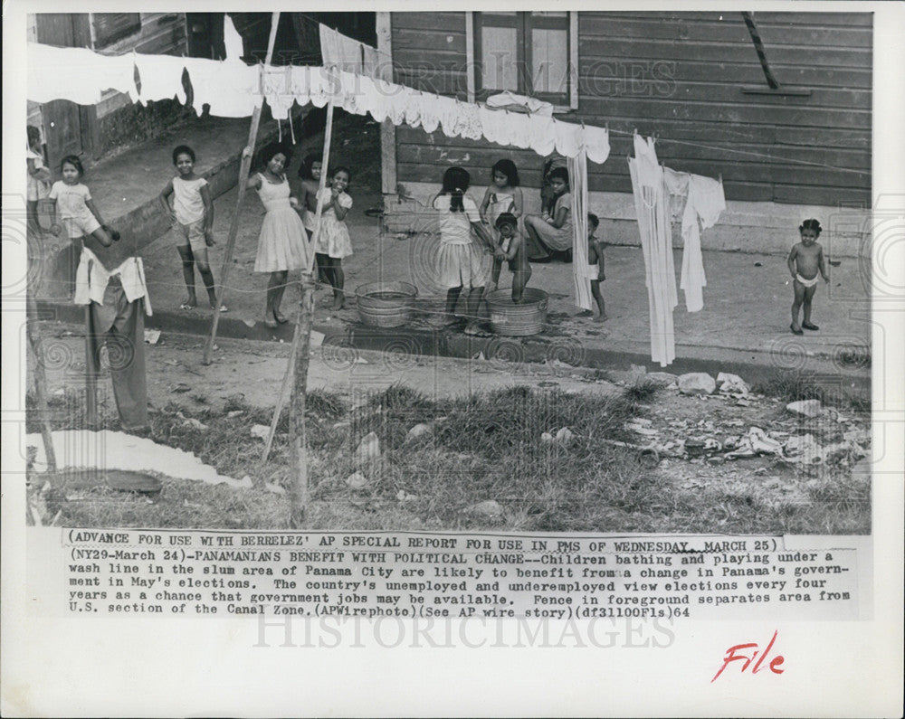 1964 Press Photo Panama City Children - Historic Images