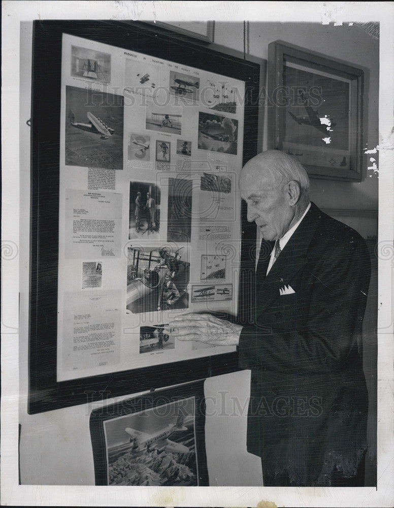 1950 Press Photo james W Montee,88, oldest liscensed aviator - Historic Images