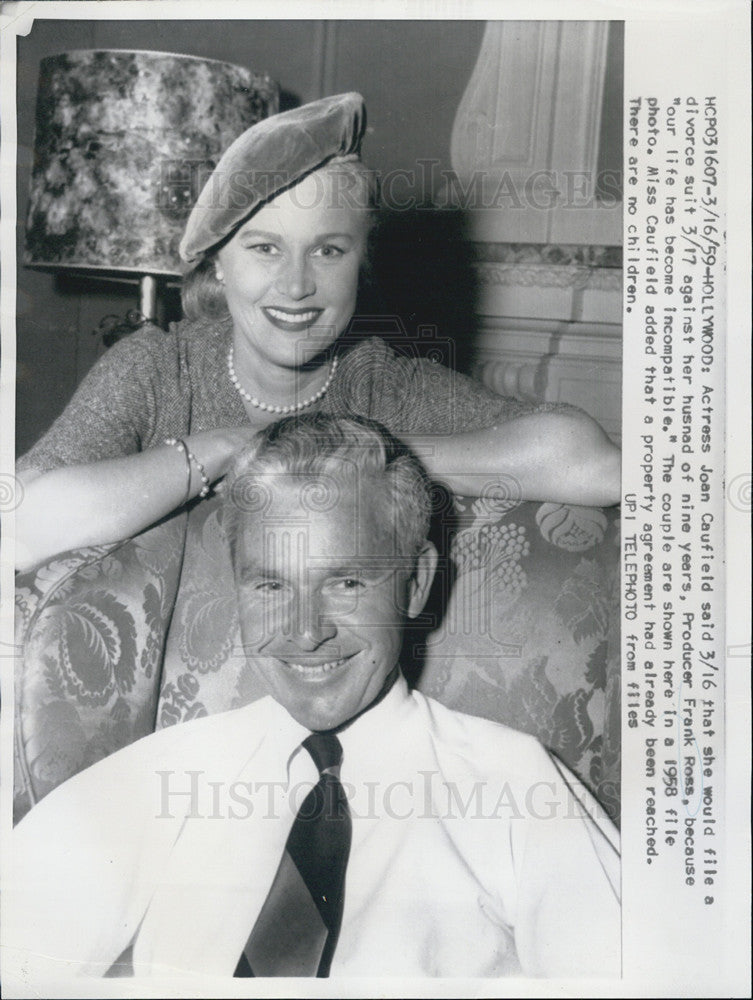 1959 Press Photo Joan Caufield Actress Divorcing Producer Frank Ross - Historic Images