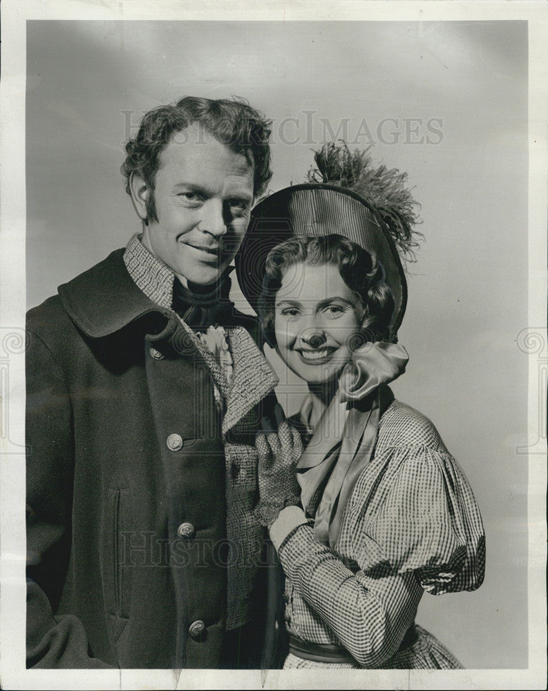 1955 Press Photo Dan O&#39;Herlihy and Peggy Creel &quot;Log the Man Innocent&quot; - Historic Images