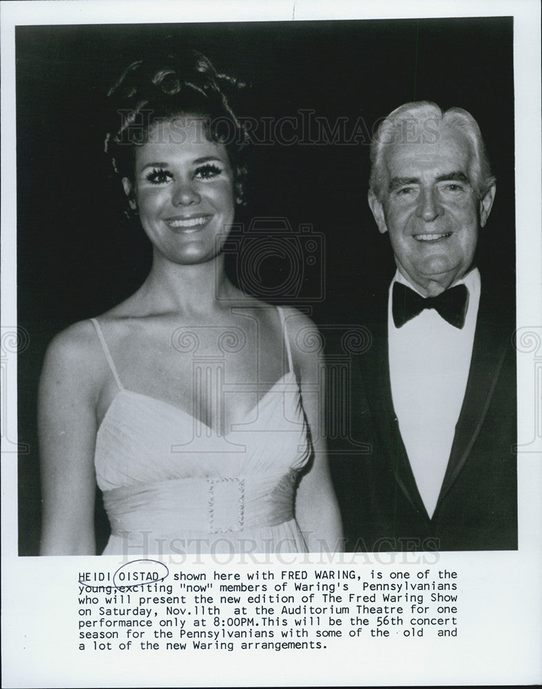 1972 Press Photo Heidi Oistad New Edition To Fred Waring Show With Fred Waring - Historic Images