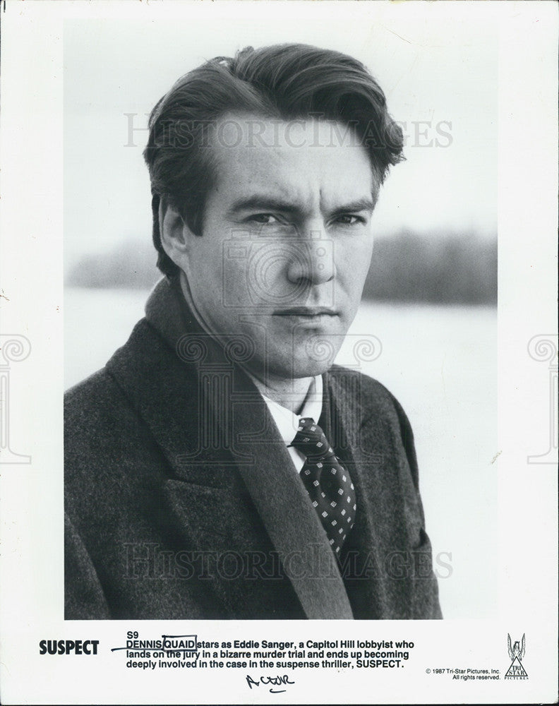 1989 Press Photo Dennis Quaid in &quot;Suspect&quot; - Historic Images