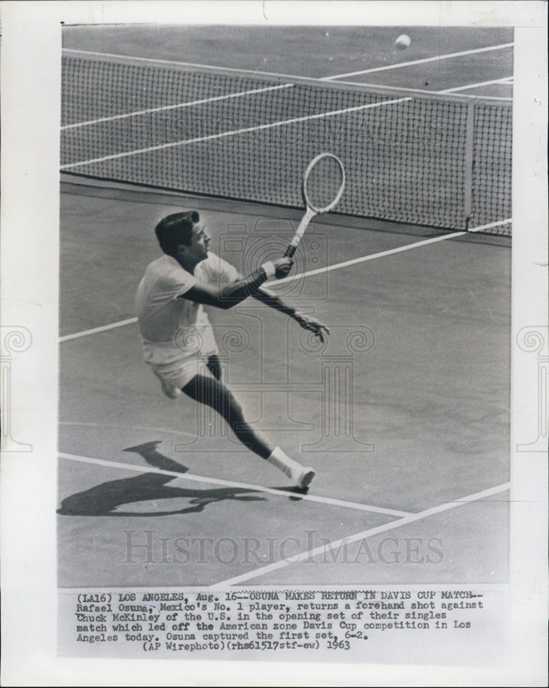 1963 Press Photo Mexican Tennis Player Rafael Osuna - Historic Images