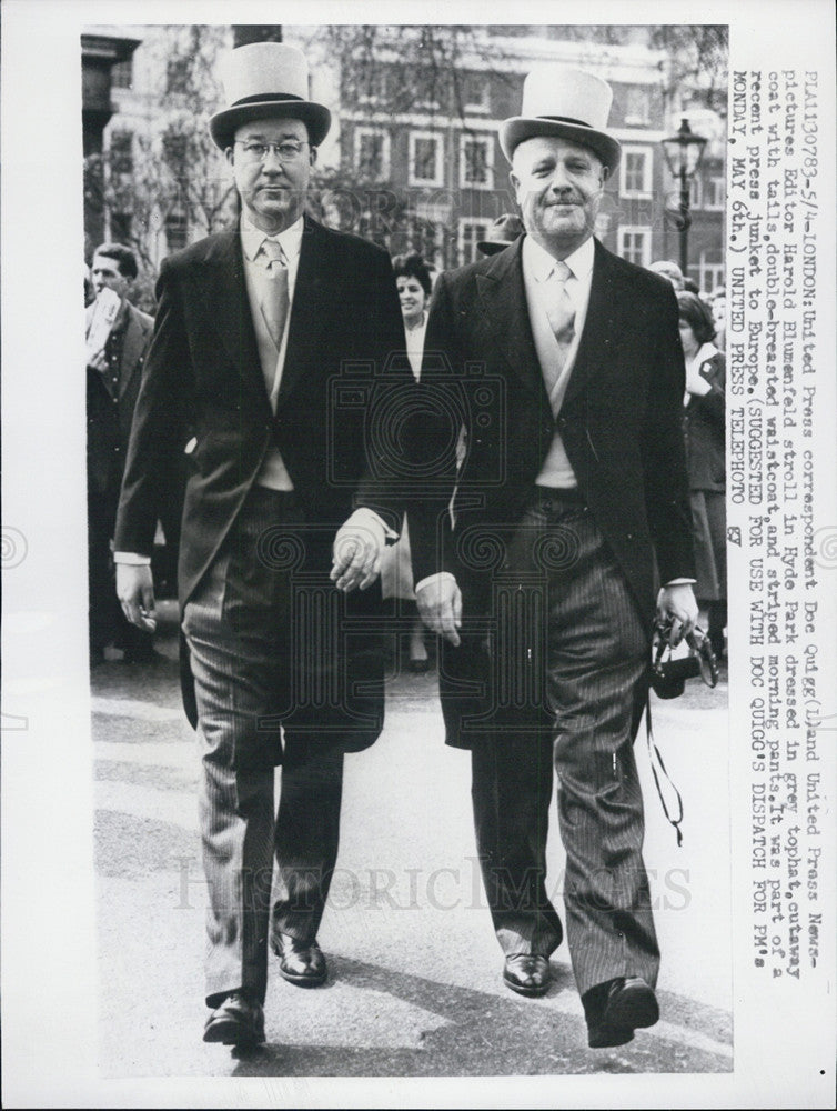 1957 Press Photo Press Correspondent Don Quigg U Harold Blumefield - Historic Images