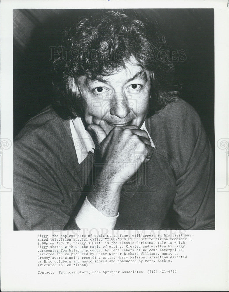 Press Photo Cartoonist Tom Wilson Ziggy - Historic Images