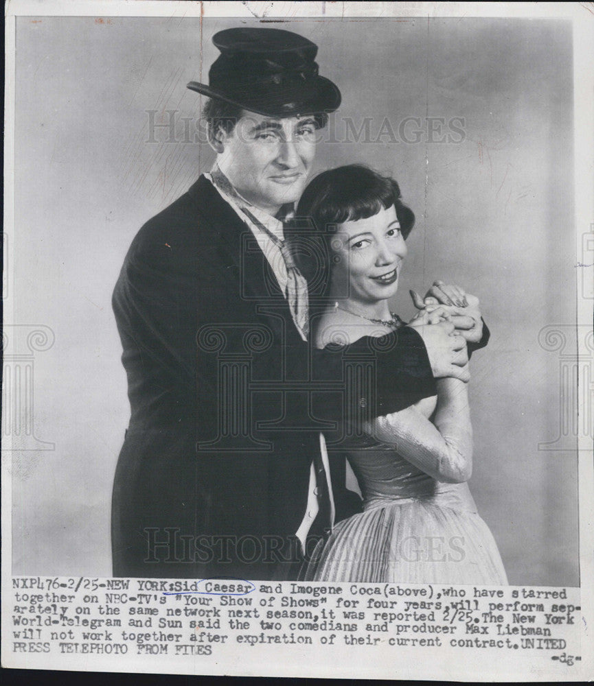 1954 Press Photo Sid Caesar and Imogene Coca on &quot;Your Show of Shows&quot; - Historic Images