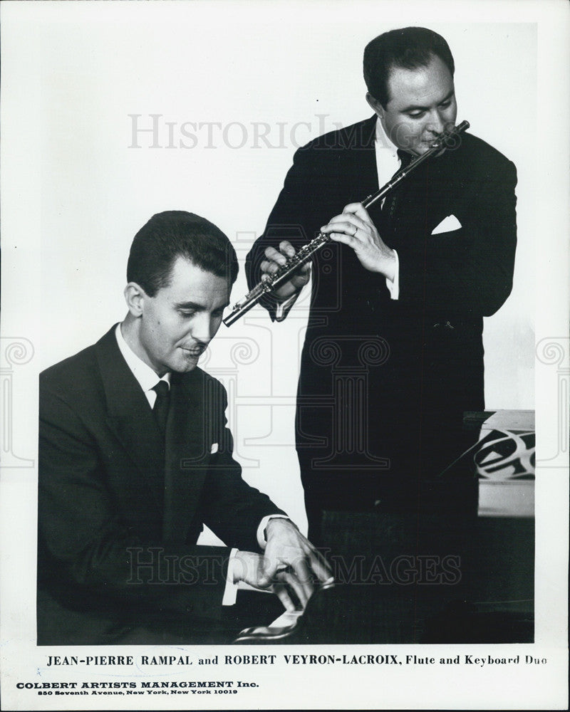 1971 Press Photo Jean-Pierre Rampal Flutist &amp; Robert Veyron-Lacoix Keyboard - Historic Images