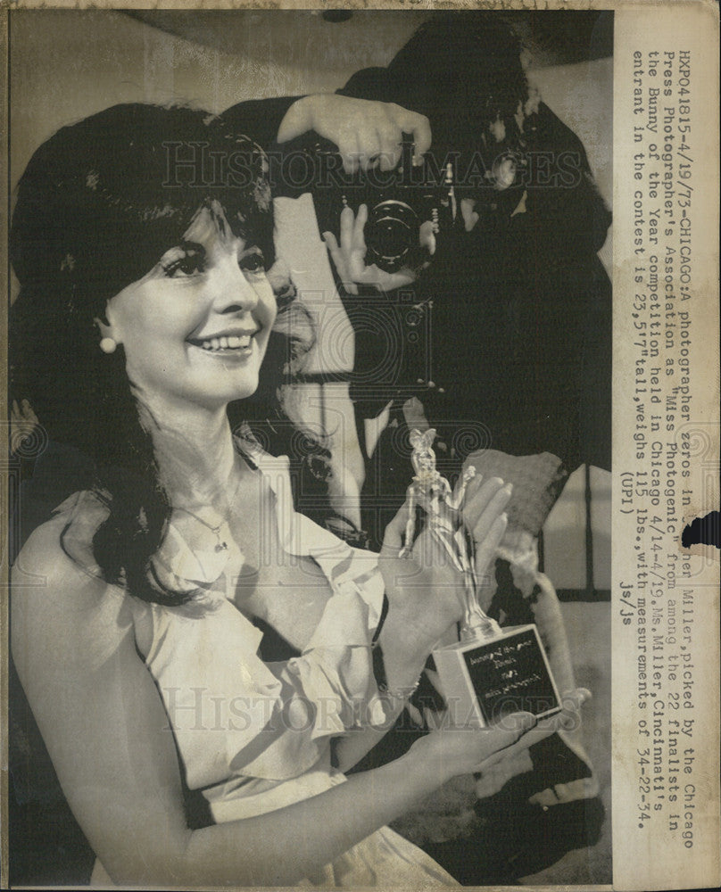 1973 Press Photo Cher Miller Miss Photogenic Bunny Year competition Chicago - Historic Images