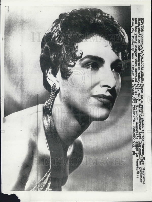 Wise Singer Stephanie Wise singer honeymoon Ghana Governor Lord Listowel 1958 ...