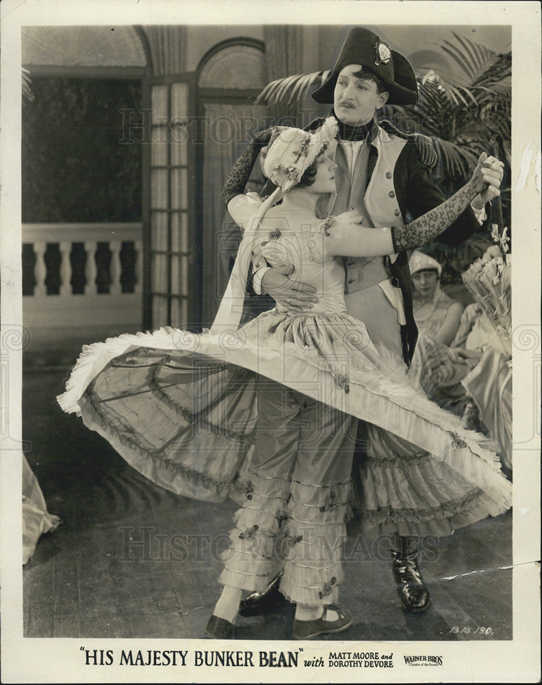 1925 Press Photo Matt Moore & Dorothy Devore in "His Majesty Bunker Bean" - Historic Images