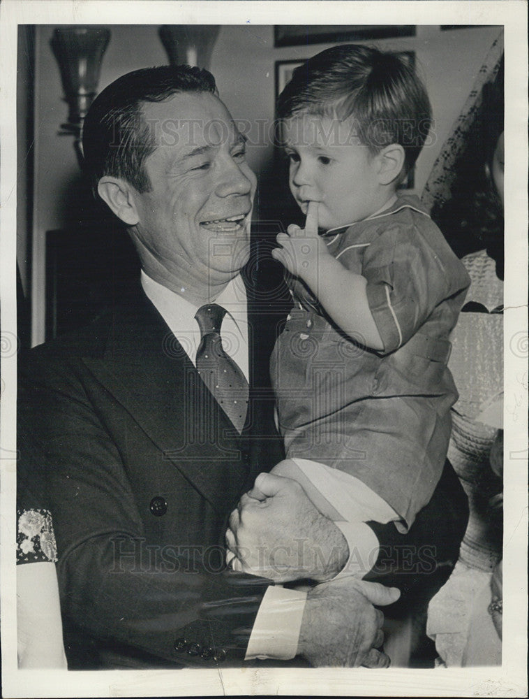 1938 Press Photo Comedian Jim Brown, Elliott Roosevelt Jr - Historic Images