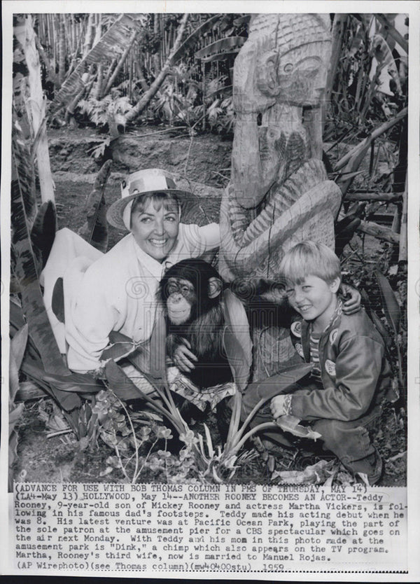Teddy Rooney and mom Martha 1959 Vintage Press Photo Print - Historic ...
