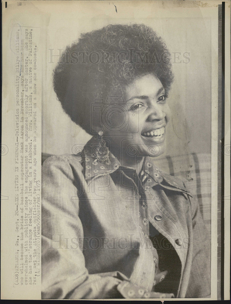 1973 Press Photo Tv personality Billye Williams - Historic Images