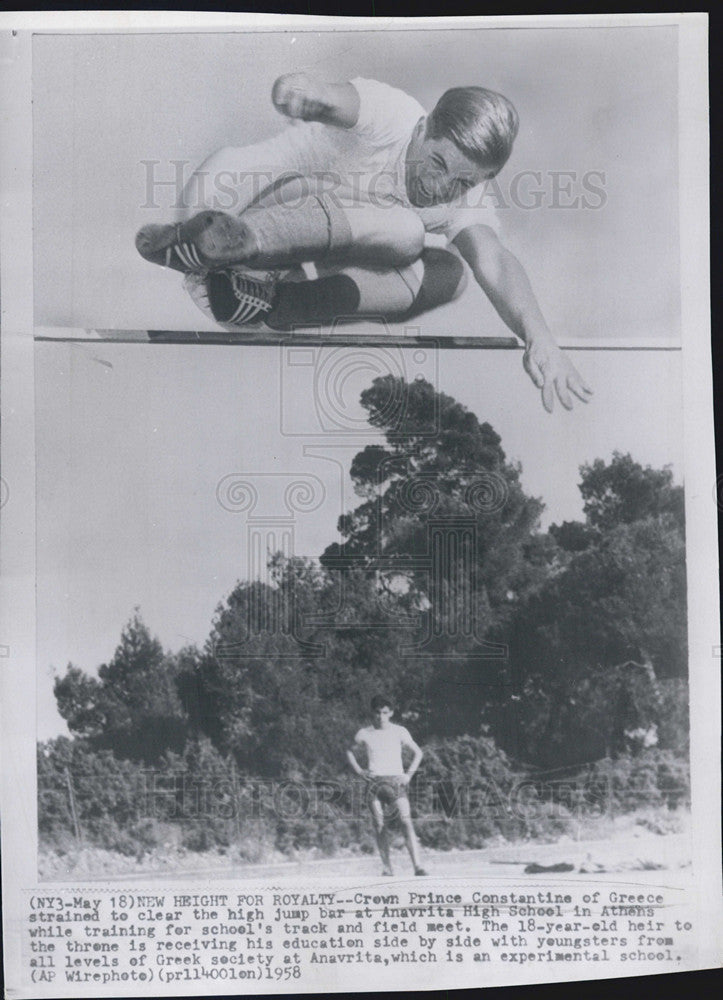 1958 Press Photo Crown Prince Constantine, Greece - Historic Images