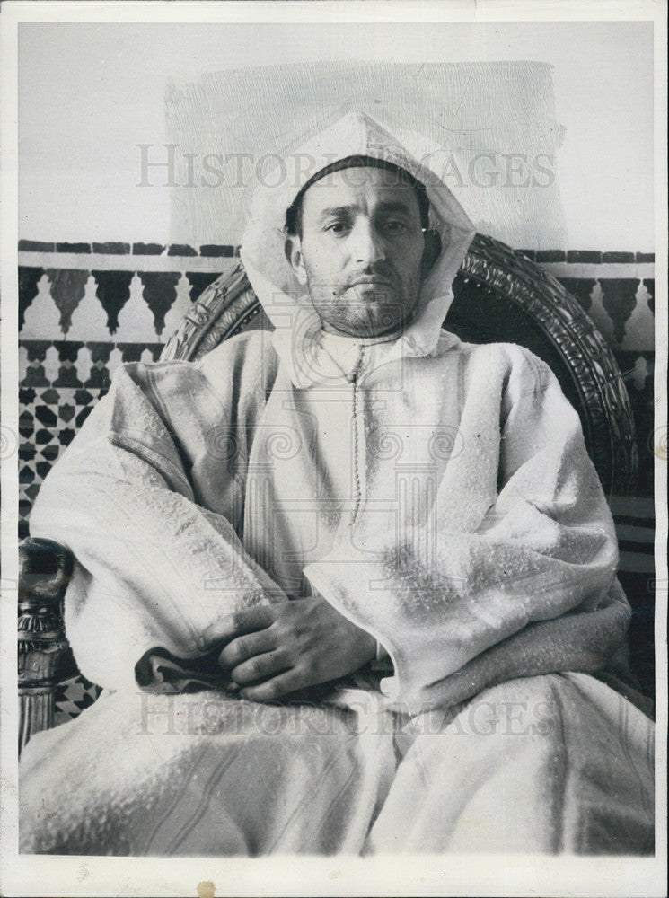 1951 Press Photo Sultan of Morocco French Throne Room Palace - Historic Images