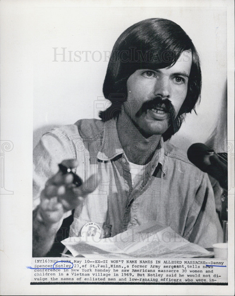 1971 Press Photo Danny Spencer Notley Ex GI - Historic Images