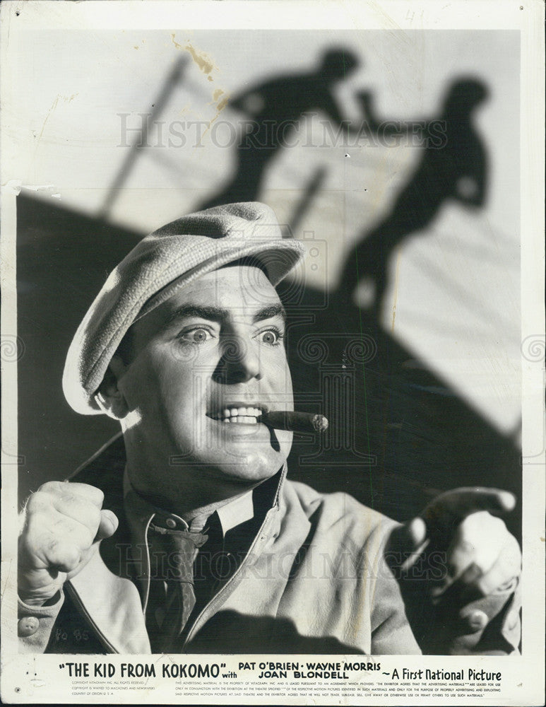 1939 Press Photo Pat O&#39;Brien in &quot;The Kid from Kokomo&quot; - Historic Images